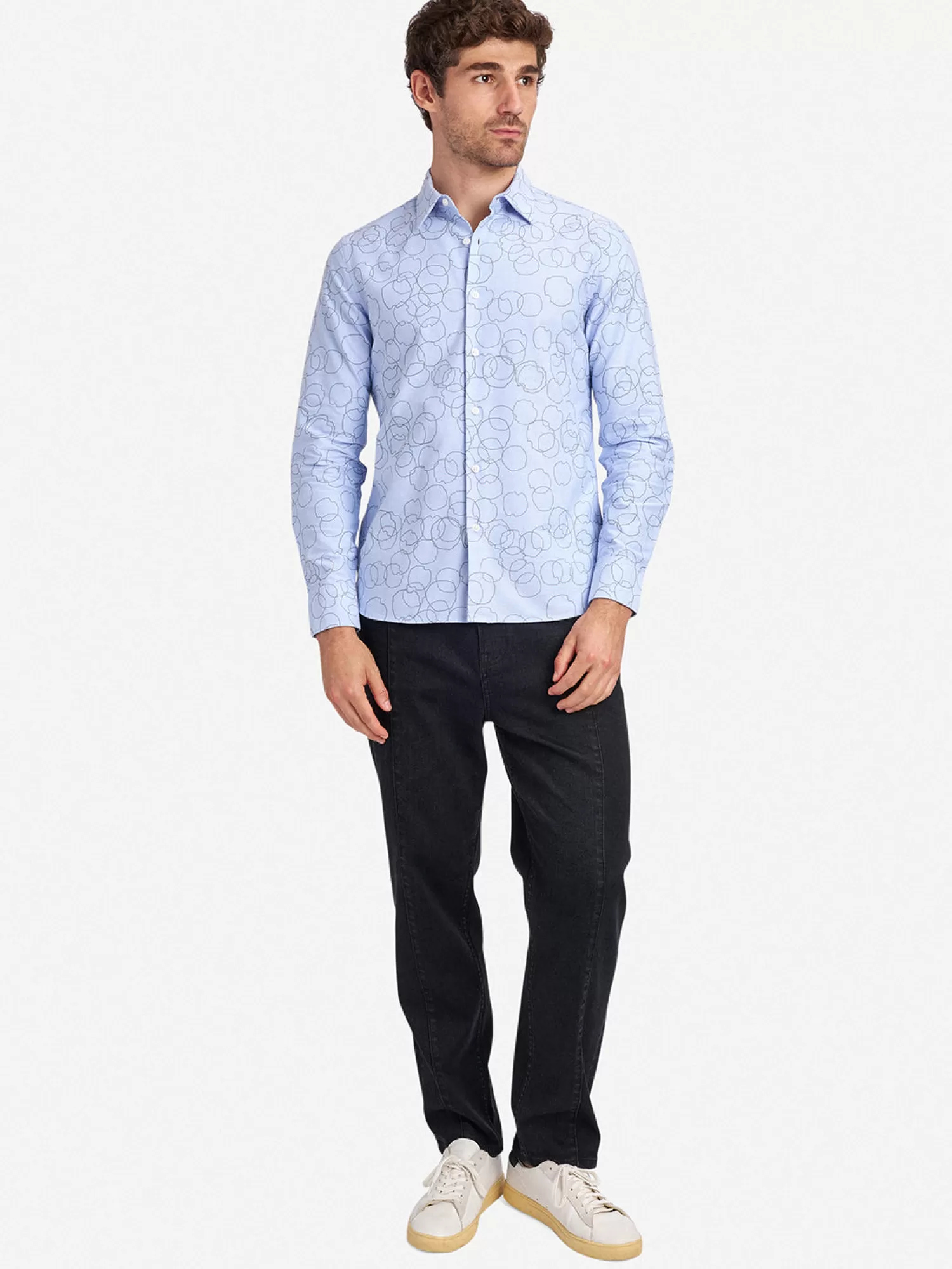 O.N.S Clothing Arik Dot Print Shirt>Men Point Collar